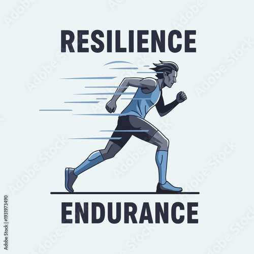 Depicting Resilience And Endurance Through A Dynamic Figure In Motion For Success And Achievement