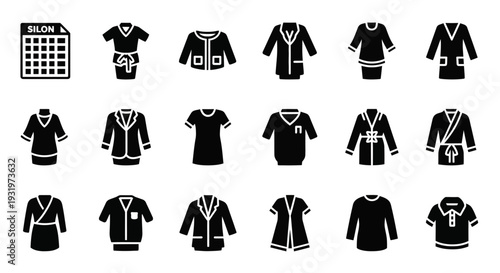 Collection of Martial Arts Uniforms and Icons on a Clean Background from a Direct Viewpoint