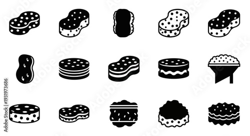 Assorted desserts and cakes illustration on a clean white background from a straightforward viewpoint