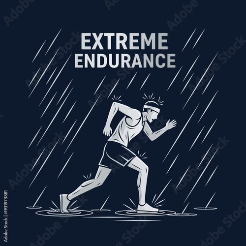 Depiction Of A Dedicated Runner Demonstrating Resilience While Training In Intense Conditions