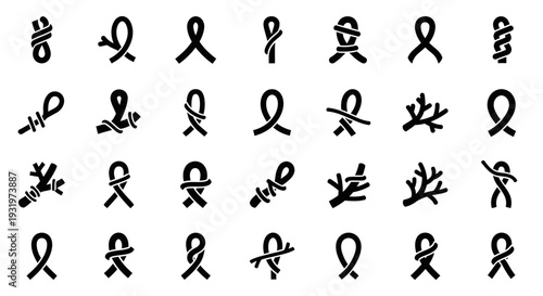 Collection of abstract illustrations representing various themes and concepts displayed on a clean background