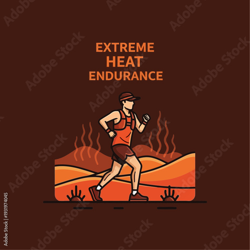 Depiction Of A Runner Braving Extreme Heat In A Desert Environment Endurance Challenge
