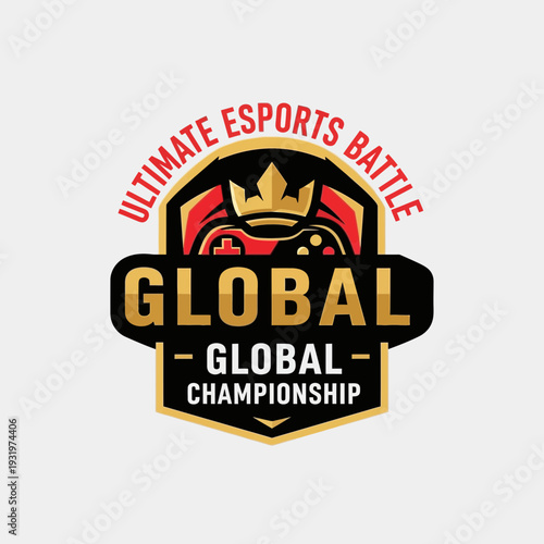 Distinctive Global Esports Tournament Emblem Depicting Ultimate Battle Championship Event Logo