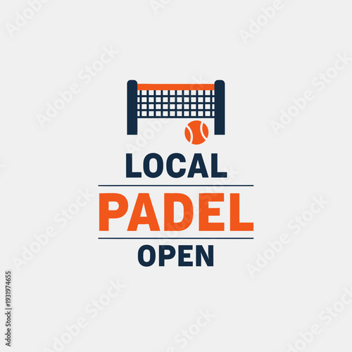 Distinctive Padle Logo Design Featuring Net, Ball, Typography, Perfect for Sporting Events Branding