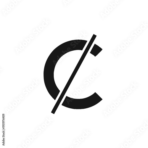 Black Cancelled Letter C Logo Design.