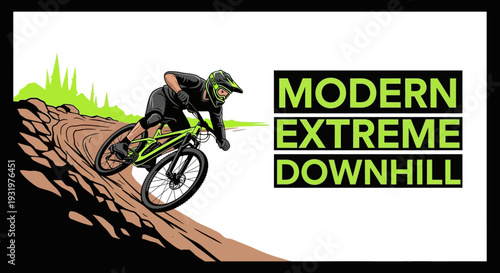 Downhill Mountain Biking: A Modern Extreme Sport, Illustrated With Bold Colors