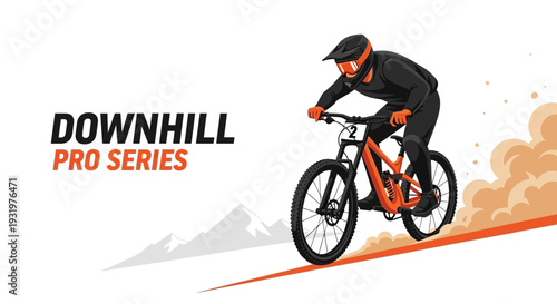 Downhill Mountain Biking Pro Series Illustrated: A Dynamic Sport Illustration In Action