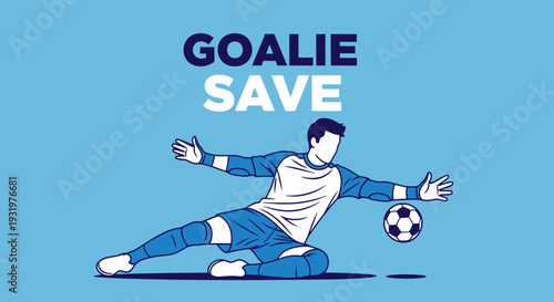 Dramatic Goalie Diving To Save The Soccer Ball, A Powerful Moment In Sport