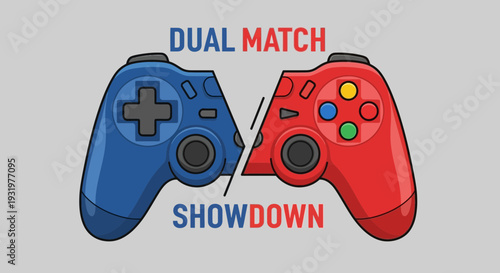 Dual Controller Showdown Depicting A Competitive Video Game Battle Illustration