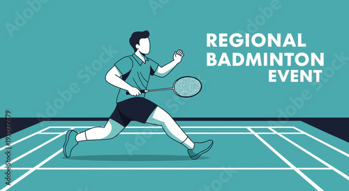 Dynamic Badminton Player Demonstrating Agility And Skill During Regional Competition