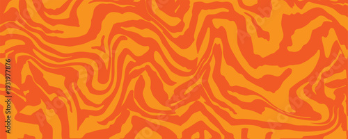 Bright orange camouflage-inspired swirl backdrop with smooth curves.