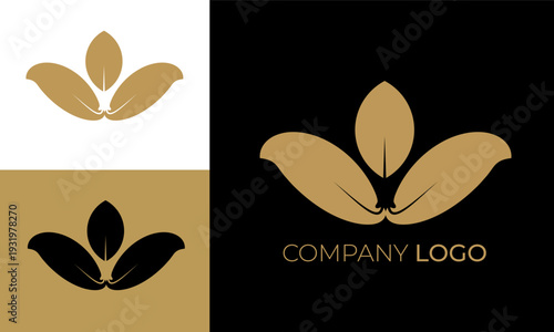 Natural Green Leaf Logo Template Organic Eco Symbol for Sustainable Business Branding