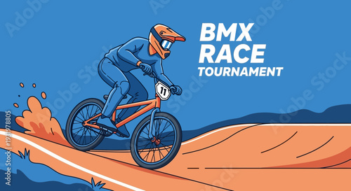 Dynamic BMX Race Illustration Depicting Excitement And Competition In A Tournament