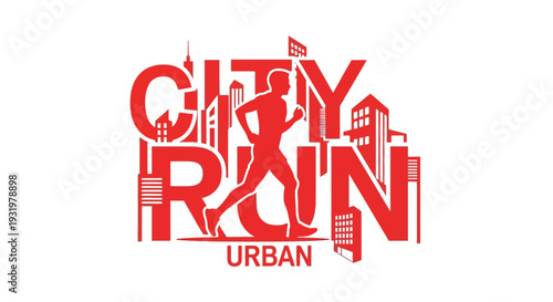 Dynamic City Run Icon Depicting Urban Athleticism and Fitness Endeavors