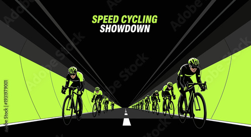 Dynamic Cycling Race Depicting Intense Competition And Athletic Prowess On The Road