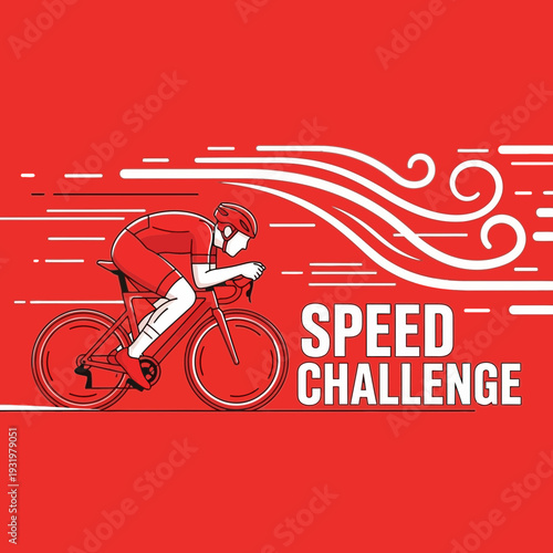 Dynamic Cyclist Racing Against the Wind in a Speed Challenge for Athletic Achievement