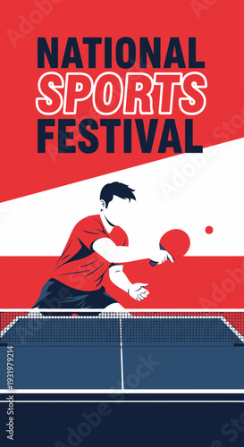 Dynamic Design Showcasing A Sports Festival With Table Tennis Action For Event Promotion