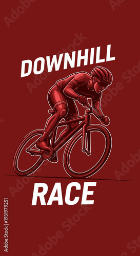 Dynamic Downhill Cycling: A Bold Depiction of Speed, Endurance, and Competitive Spirit
