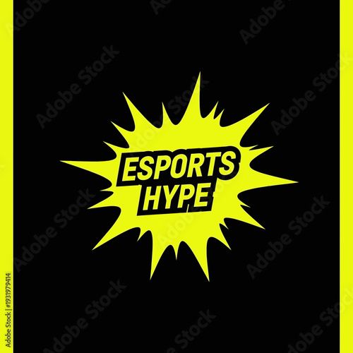 Dynamic Esports Hype Logo Design in Vivid Yellow and Black Colors Promoting Gaming