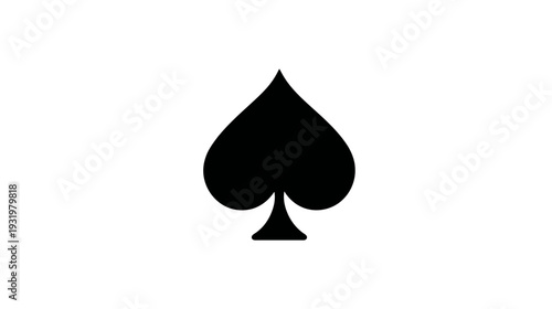 A black, heart-shaped symbol from playing cards against a white background. Simple and clean