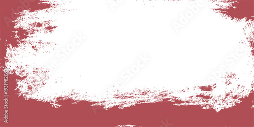 White acrylic paint brush stroke on dark red textured background, isolated artistic grunge splash for copy space header