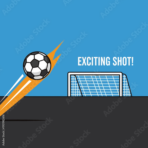 Dynamic Football Action Depicting a Powerful Goal Shot with Vibrant Color and Motion