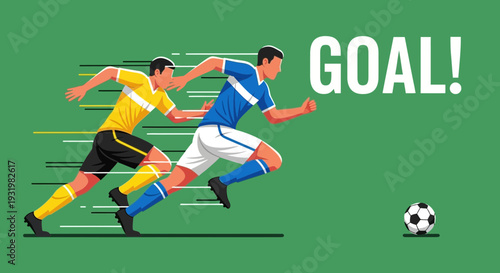 Dynamic Football Action Depicting Athletes Sprinting Toward the Goal with Vivid Colors