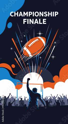 Dynamic Football Championship Finale Illustration Showcasing Excitement and Victory for the Crowd