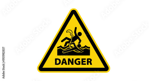 Warning sign indicating danger of jellyfish in the water.