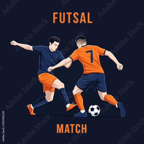Dynamic Futsal Showdown: Two Players Engage in an Intense Soccer Match Competition