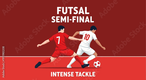 Dynamic Futsal Showdown: Semi-Final Action With Intense Tackling and Competitive Spirit