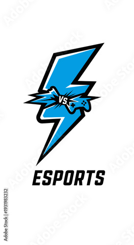 Dynamic Gaming Emblem Showcasing Intense Esports Competition and Controller Symbolism