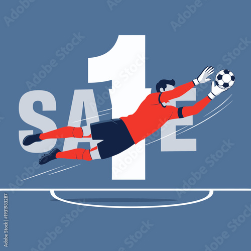 Dynamic Goalkeeper Diving Towards a Soccer Ball With Numerical Sale Elements in Play