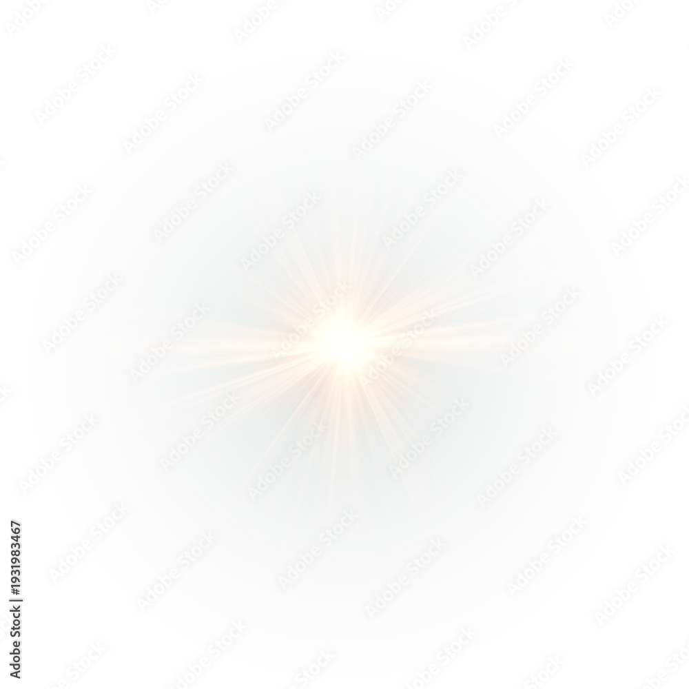 Obraz premium PNG glowing delicate star with sparkle effect. Glowing yellow light, sun-like stars.