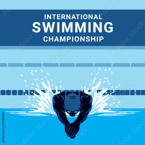 Dynamic Illustration of a Competitive Swimmer in an International Championship Event