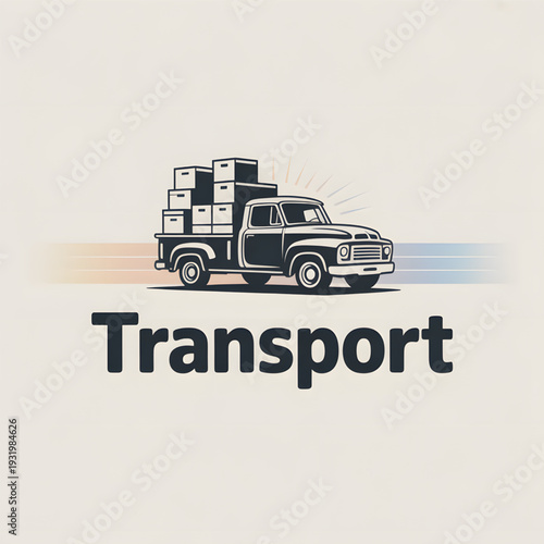 Truck loaded with boxes moving forward.