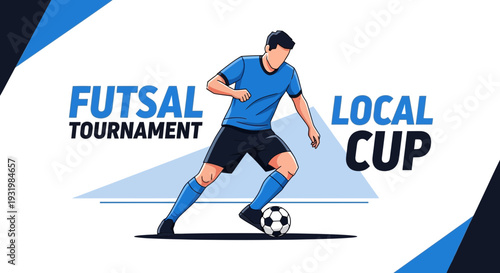 Dynamic Illustration of a Futsal Tournament With a Local Cup Event Promotion