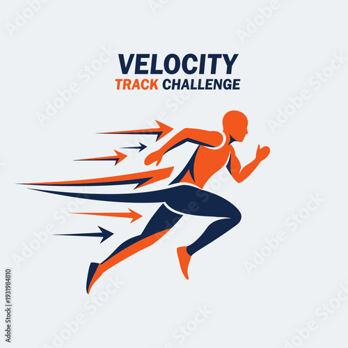 Dynamic Illustration of a Sprinting Athlete Depicting Speed and Athletic Prowess in Competition