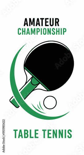 Dynamic Illustration Showcasing an Amateur Table Tennis Championship Tournament Announcement Design