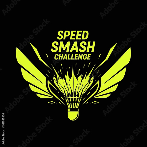 Dynamic Logo For A Fast-Paced Badminton Tournament Featuring Shuttlecock And Wings Design