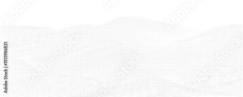 Flowing dots particles wave pattern halftone gradient curve shape isolated on white background. Vector in concept of technology