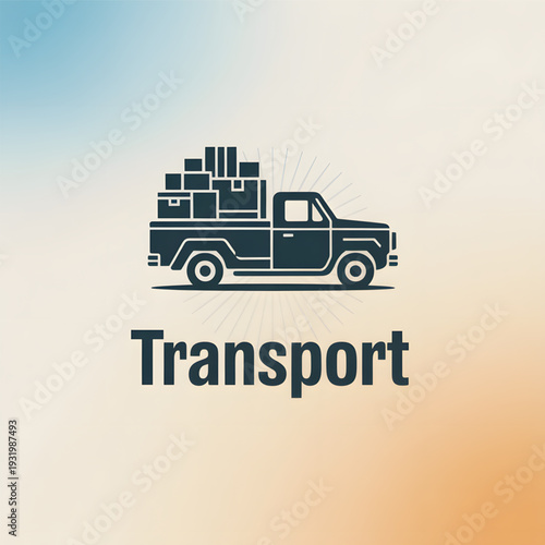 Transport truck with cargo.
