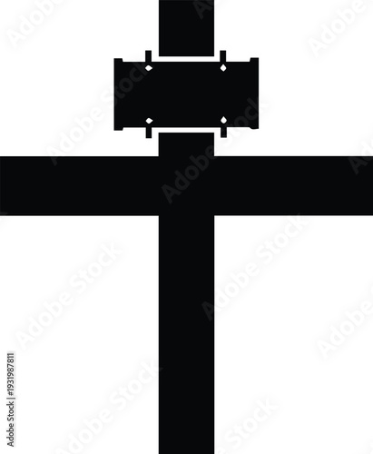 Simple black cross symbol on white background