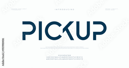 Blue Pickup Truck Logo on White Background