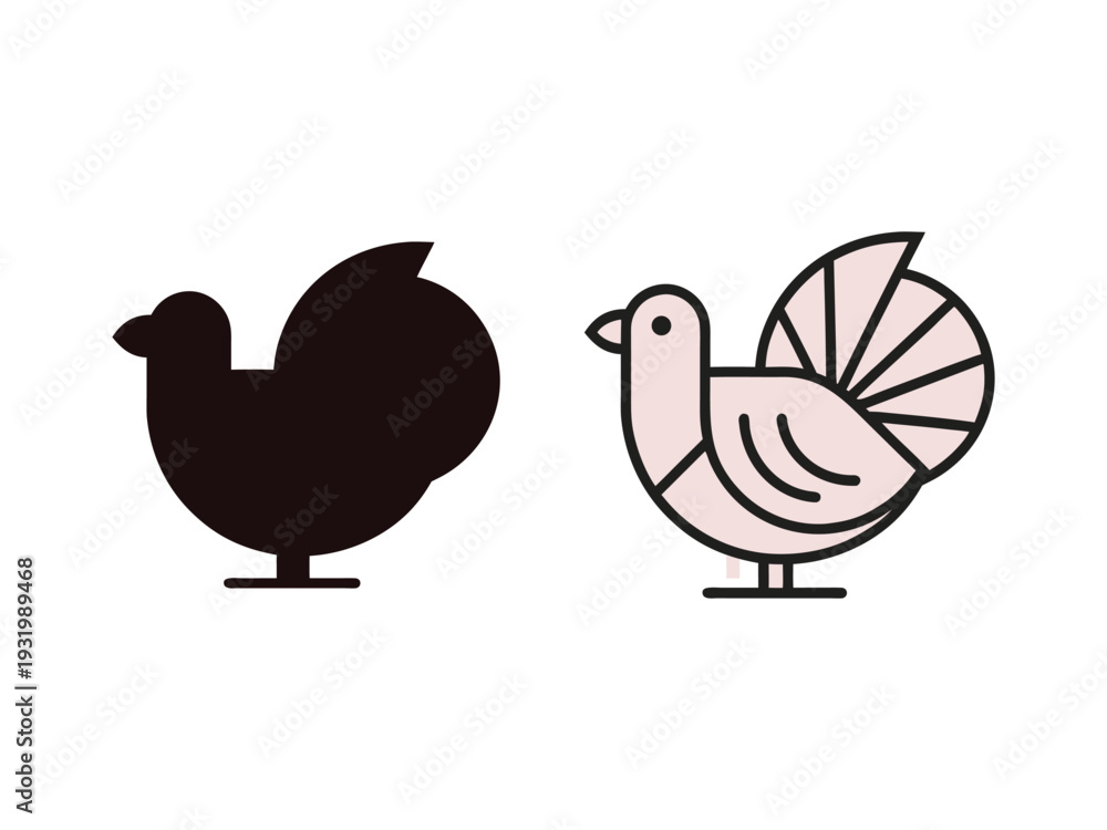 Fototapeta premium Set of 2 turkey icons vector