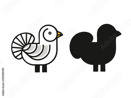 Set of 2 turkey icons vector