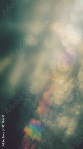 Light leaks Lens flare holographic effect vertical background. Texture of retro film overly, image with scratch, dust and lights