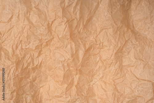 Crumpled paper as background. Top view.