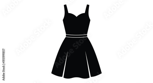 Black dress with sweetheart neckline and fitted waist a striking silhouette