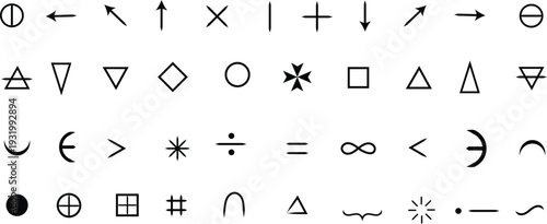 Handmade charcoal arrow doodles for design elements. 